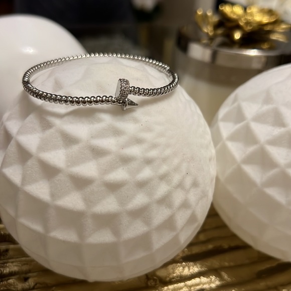 Screw Roped Detail Bangle 14k Silver Plated - Picture 5 of 11